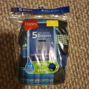 Boys Hanes 5 pack boxer size M 10-12 NWOT Unopen